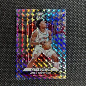 2023-24 Mosaic Amen Thompson Silver Mosaic Prizm City Edition Rookie RC #269
